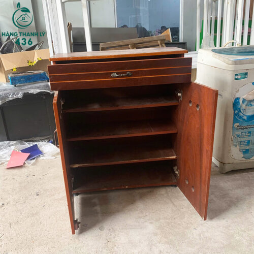 tu giay cu go van go nau kem ngan keo tien dung 3