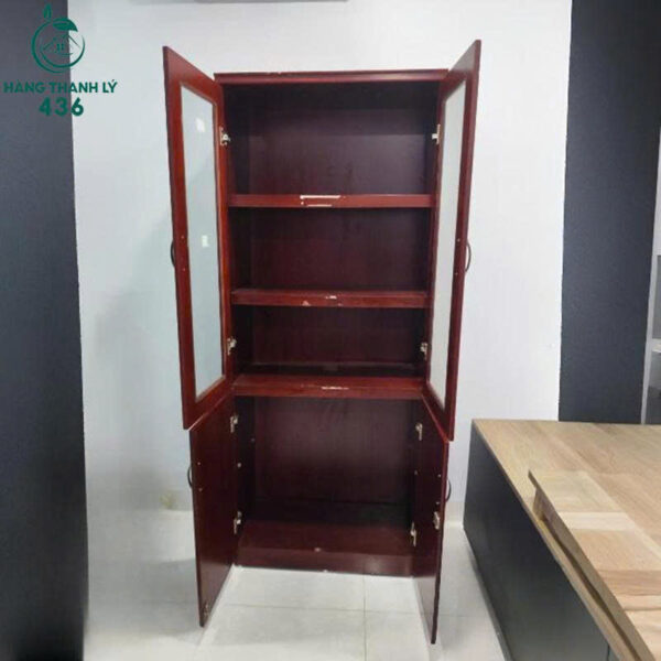 tu ho so cu 2 canh kinh 80cmx2m4 go mau nau nhieu mau 1