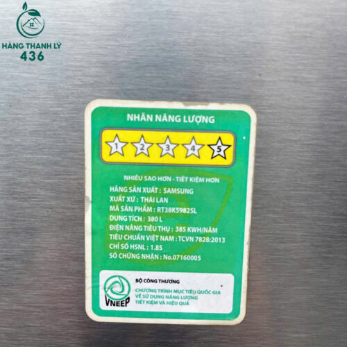 tu lanh samsung 380l inverter mau xam sang trong cu 2