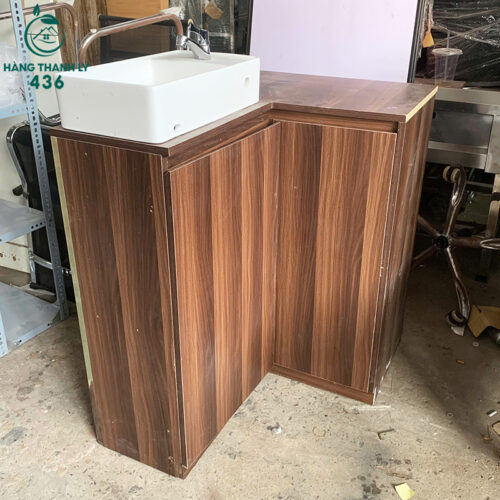 Tủ Lavabo Góc L Cũ Màu Vân Gỗ Sang Trọng 4 tu lavabo goc l cu mau van go sang trong 1