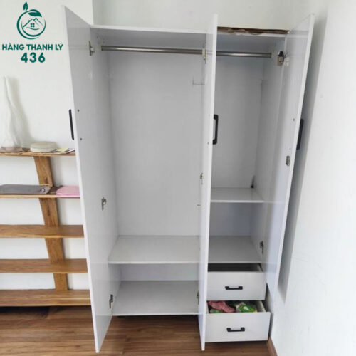 tu nhua cu 1mx1m8x45cm 3 canh 2 ngan keo 1