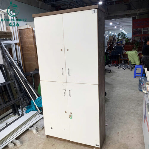 tu quan ao cu 4 canh go mau trang phoi nau 2 1