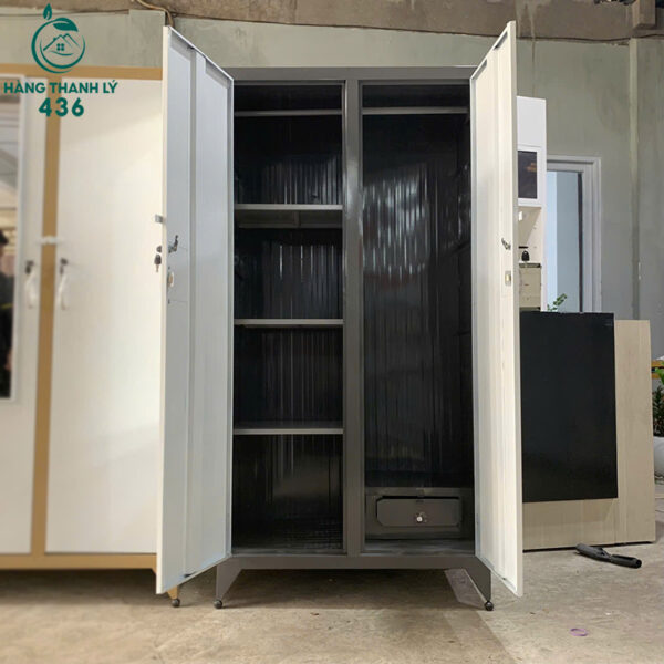 tu quan ao sat 1m8x88cm 2 canh co guong ben trong nhieu mau moi 99 10