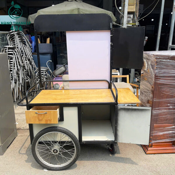 xe ban hang cu 1m2x75cmx60cm mat ban go tien loi 2