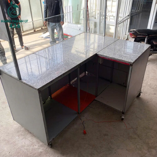 Xe Bán Hàng Cũ Góc L 1M7X1M2X95CM Phối Mặt Đá