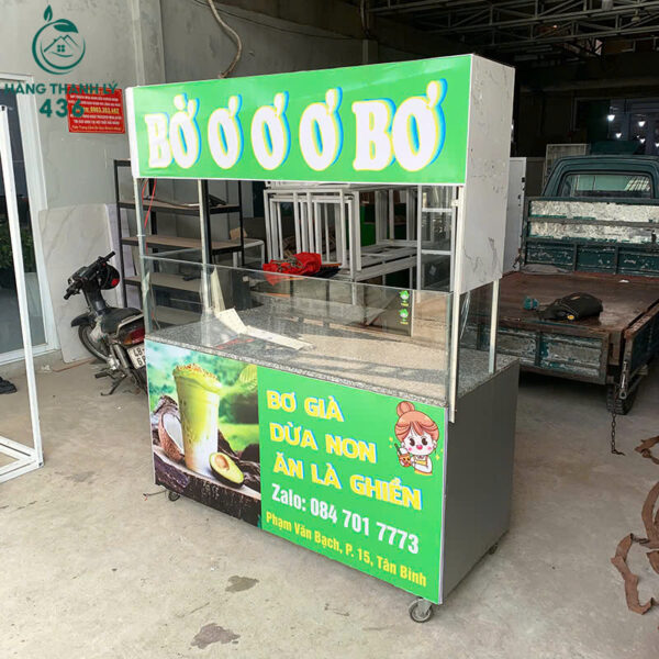 Xe Bán Hàng Cũ Góc L 1M7X1M2X95CM Phối Mặt Đá