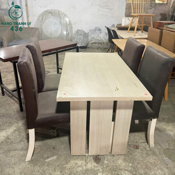 ban an go kem 4 ghe boc da cu gia re