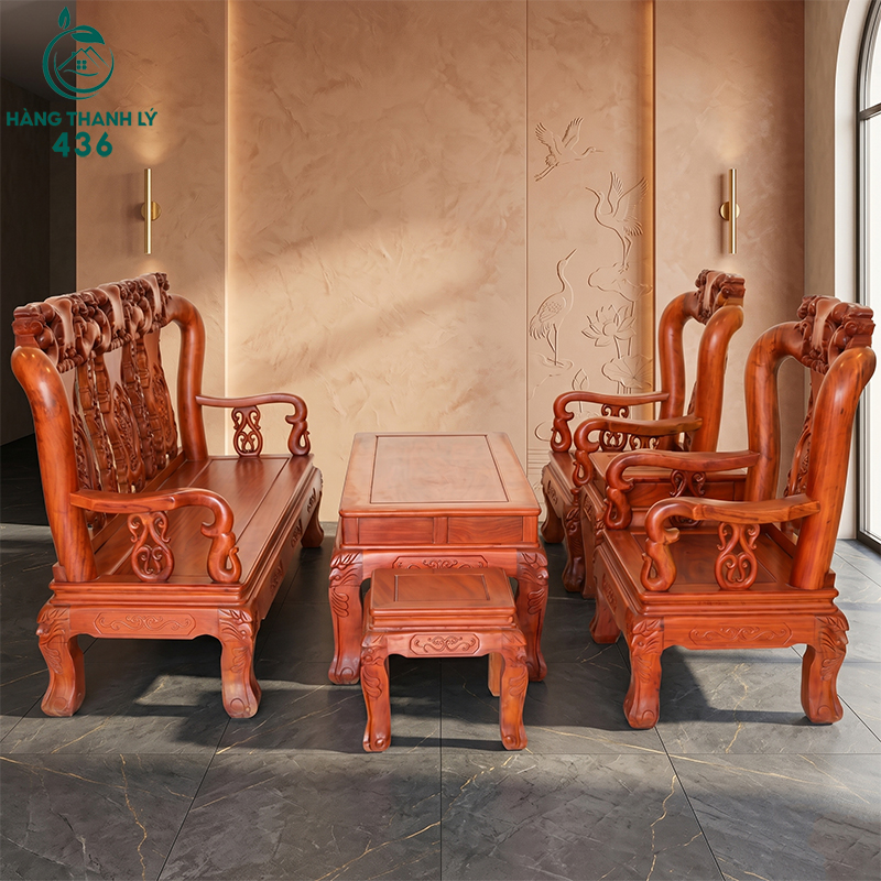 Bàn ghế gỗ gõ đỏ