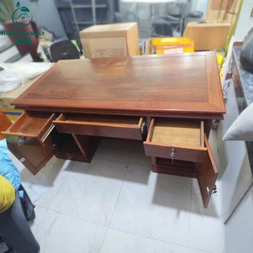 Bàn Giám Đốc Cũ 1M6X60CM Xoan Đào Thiết Kế Nhiều Ngăn 3 ban giam doc cu 1m6x60cm xoan dao thiet ke nhieu ngan 1