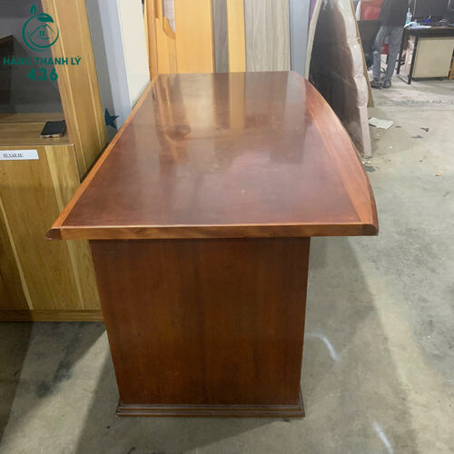 Bàn Giám Đốc Gỗ 1M8X90CM Màu Nâu Đỏ Sang Trọng Cũ 2 ban giam doc go 1m8x90cm mau nau do sang trong cu 2