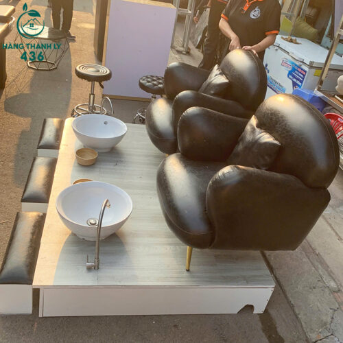 bo ghe lam nail doi cu 1m8x1m2 boc da mau den 3