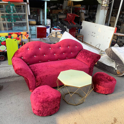 Bộ Sofa Băng Màu Hồng 1M8 Cũ Bọc Đệm 2 bo sofa bang mau hong cu boc dem 2