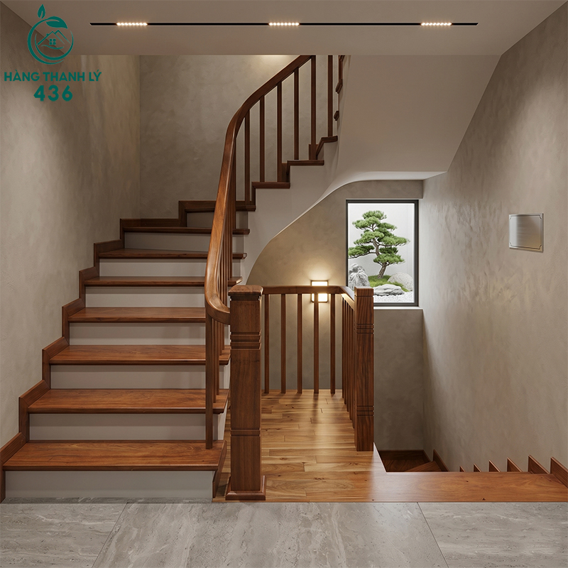 Cầu thang gỗ lim