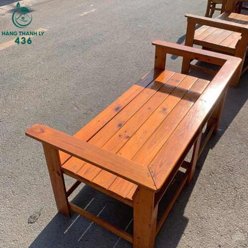 Ghế Băng Dài Cafe Gỗ Tự Nhiên Cũ 3 ghe bang dai cafe go tu nhien cu 1
