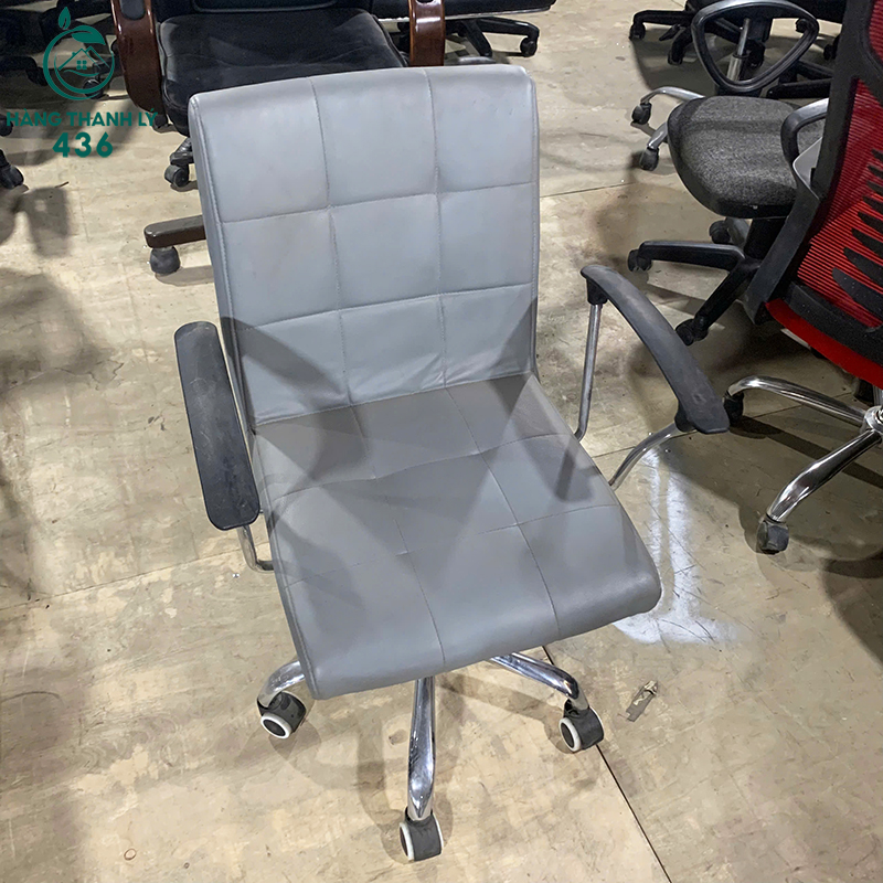 Ghế Xoay Lưng Trung Cũ Màu Xám Chân Inox Bền Đẹp ghe-xoay-lung-trung-cu-mau-xam-chan-inox-ben-dep-1 Ghế Xoay Lưng Trung Cũ Màu Xám Chân Inox Bền Đẹp