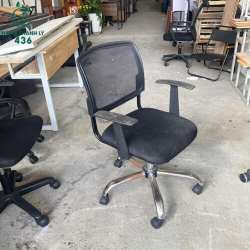 ghe xoay van phong cu lung luoi chan inox 1