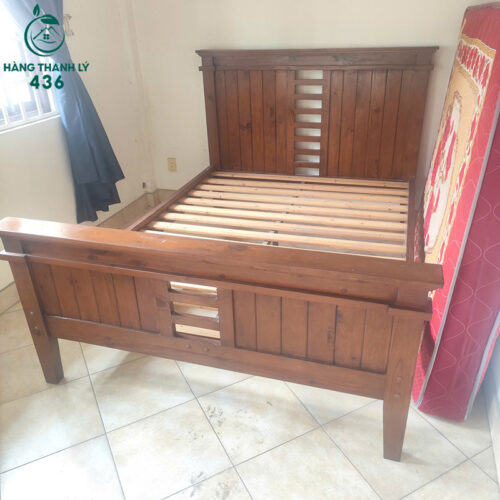 giuong go cu 2mx1m6 van go nau 3