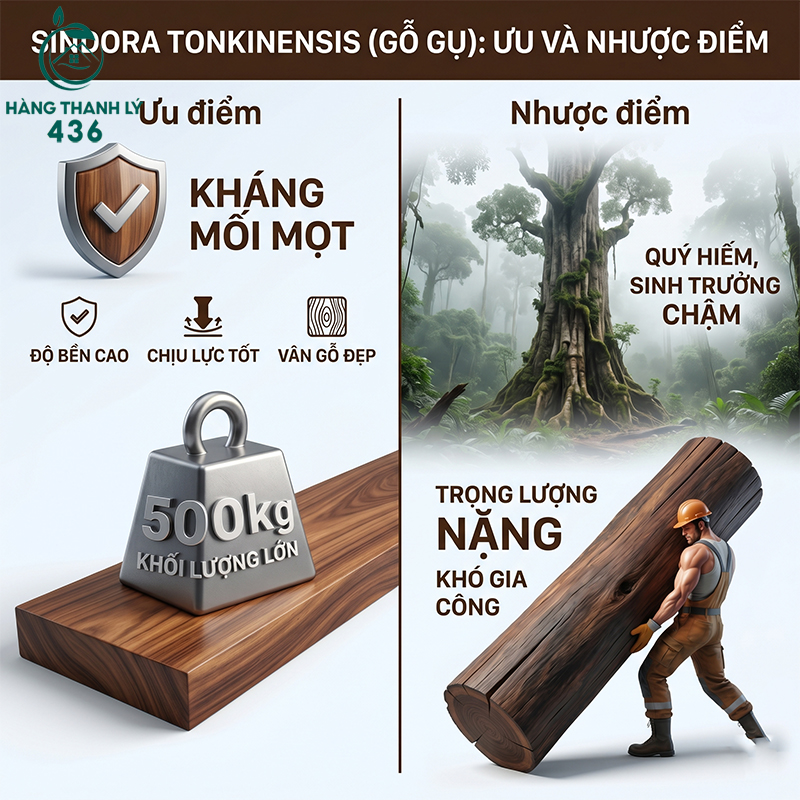 gỗ gụ khả năng chịu lực tốt, độ ổn định cao