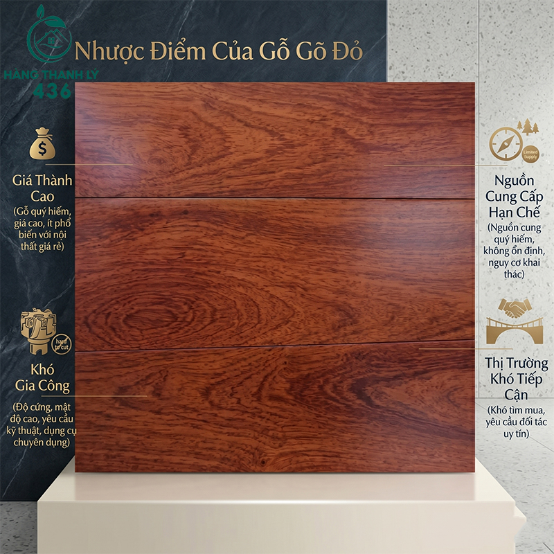 Nhược điểm của gỗ gõ đỏ