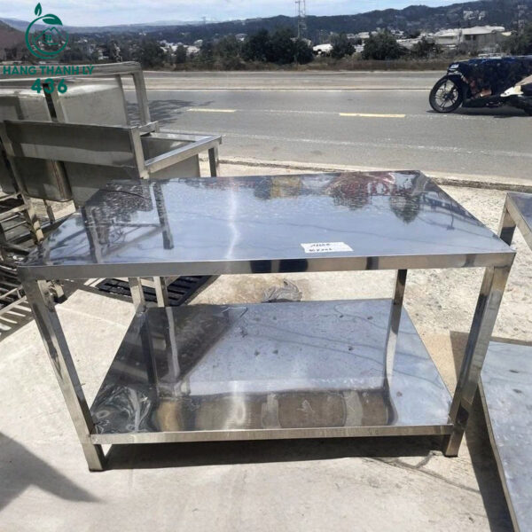 thanh ly ban so che inox 2 tang 1m2x60cm moi 99