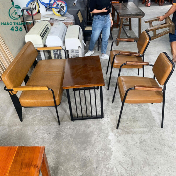thanh ly bo ban ghe cafe chan sat mat go 2 1