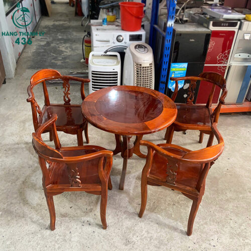 Thanh Lý Bộ Bàn Ghế Cafe Gỗ Tràm Mới 99% 2 thanh ly bo ban ghe cafe go tram moi 99 1