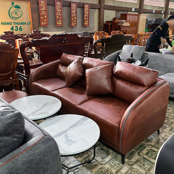 thanh ly bo sofa bang 3 cho mau nau bo moi 99 5