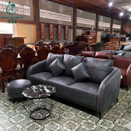 thanh ly bo sofa bang 3 cho ngoi mau xam dam moi 99 1