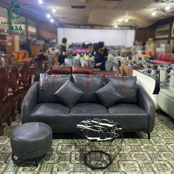 thanh ly bo sofa bang 3 cho ngoi mau xam dam moi 99 3