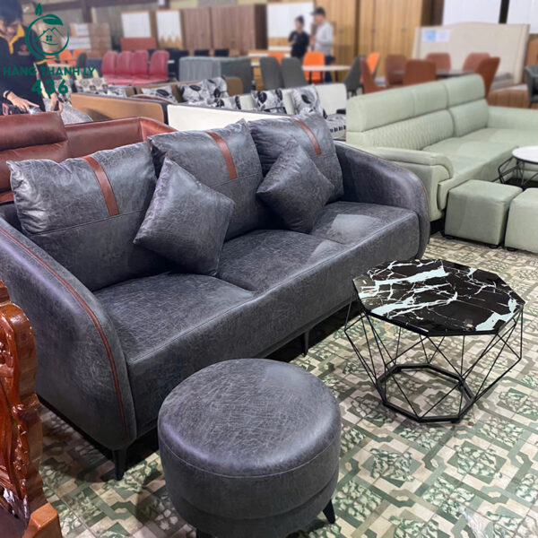 thanh ly bo sofa bang 3 cho ngoi mau xam dam moi 99 4