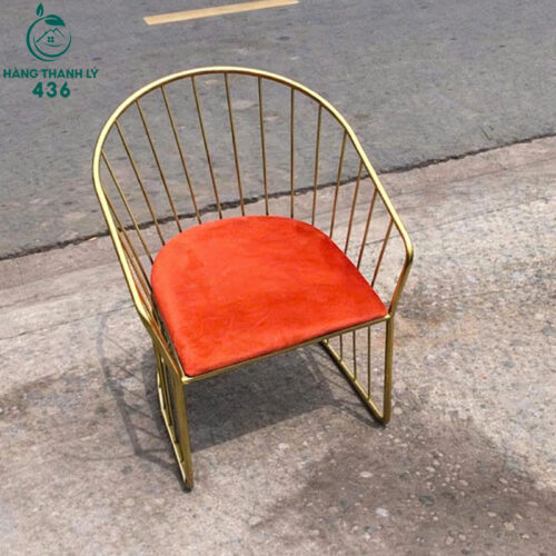 Thanh Lý Ghế Cafe Khung Sắt Mạ Vàng Nệm Cam Mới 99% 3 thanh ly ghe cafe khung sat ma vang nem cam moi 99 1