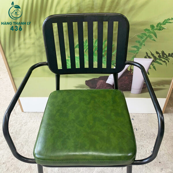 thanh ly ghe cafe khung sat nem da xanh reu moi 99 1