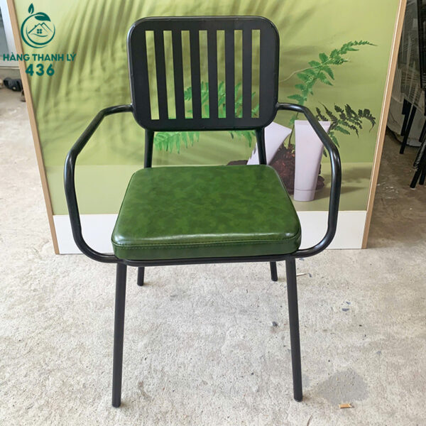 thanh ly ghe cafe khung sat nem da xanh reu moi 99 5