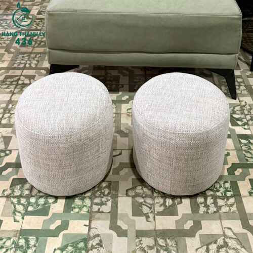 thanh ly ghe don sofa hinh tron boc vai ni xam moi 99 3