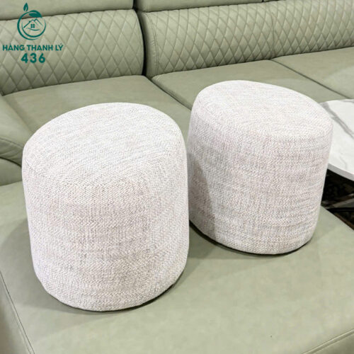 thanh ly ghe don sofa hinh tron boc vai ni xam moi 99 4