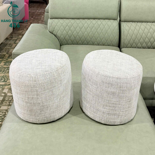 thanh ly ghe don sofa hinh tron boc vai ni xam moi 99 5