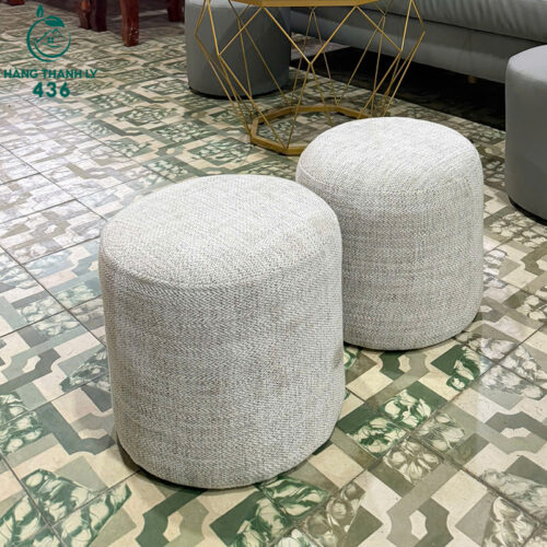 thanh ly ghe don sofa hinh tron boc vai ni xam moi 99 6