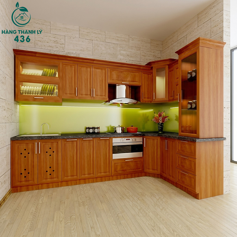 Tủ bếp gỗ làm từ gỗ pơ mu