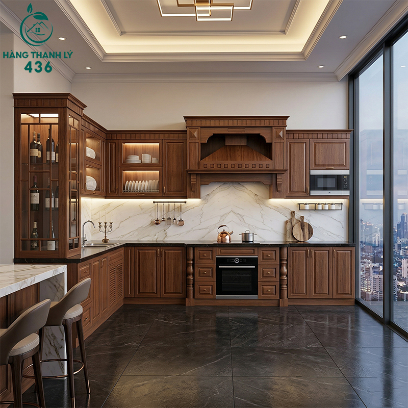 tu-bep-go-xoan-dao Gỗ Xoan Đào Là Gỗ Gì​ ? Đặc Điểm Và Ứng Dụng Trong Nội Thất