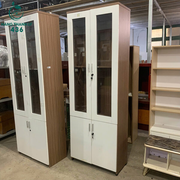 tu ho so cu 2 canh kinh 2m28x80cmx40cm khung go 3