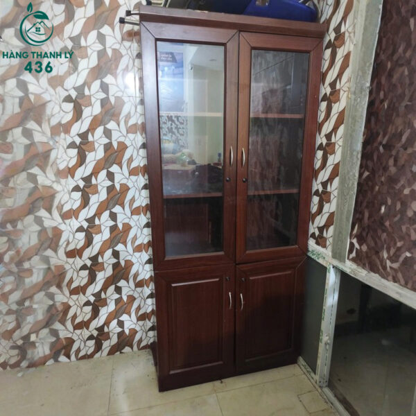 tu ho so cu 2mx90cmx38cm 2 canh kinh mau nau dam 2