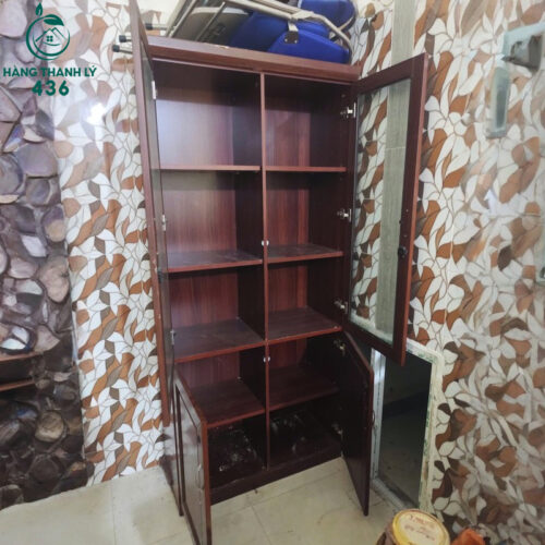 tu ho so cu 2mx90cmx38cm 2 canh kinh mau nau dam 3