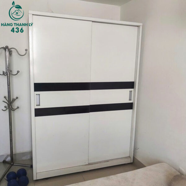 tu quan ao cua lua 1m4x2mx60cm mau trang phoi den cu 2