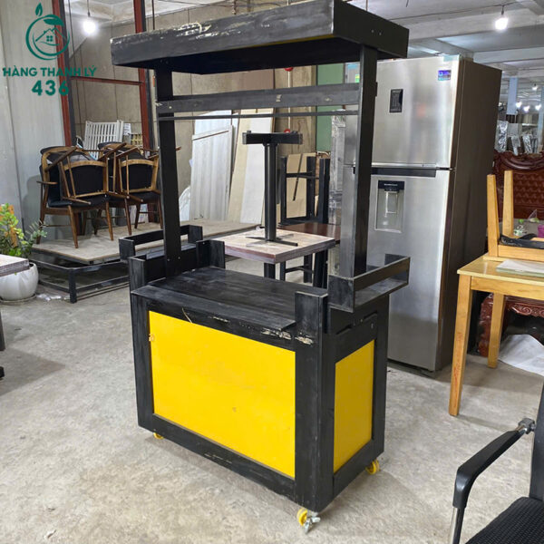 xe day ban hang cu 1m8x1m2x77cm go mau den phoi vang 1