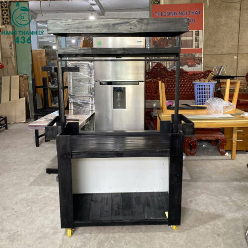 xe day ban hang cu 1m8x1m2x77cm go mau den phoi vang 3