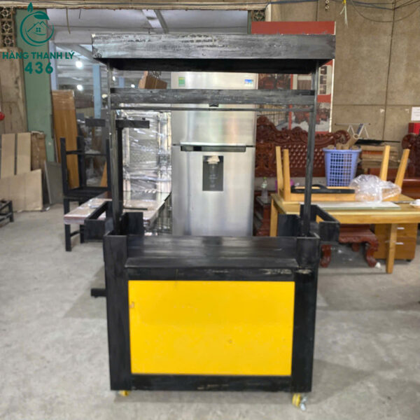 xe day ban hang cu 1m8x1m2x77cm go mau den phoi vang 4