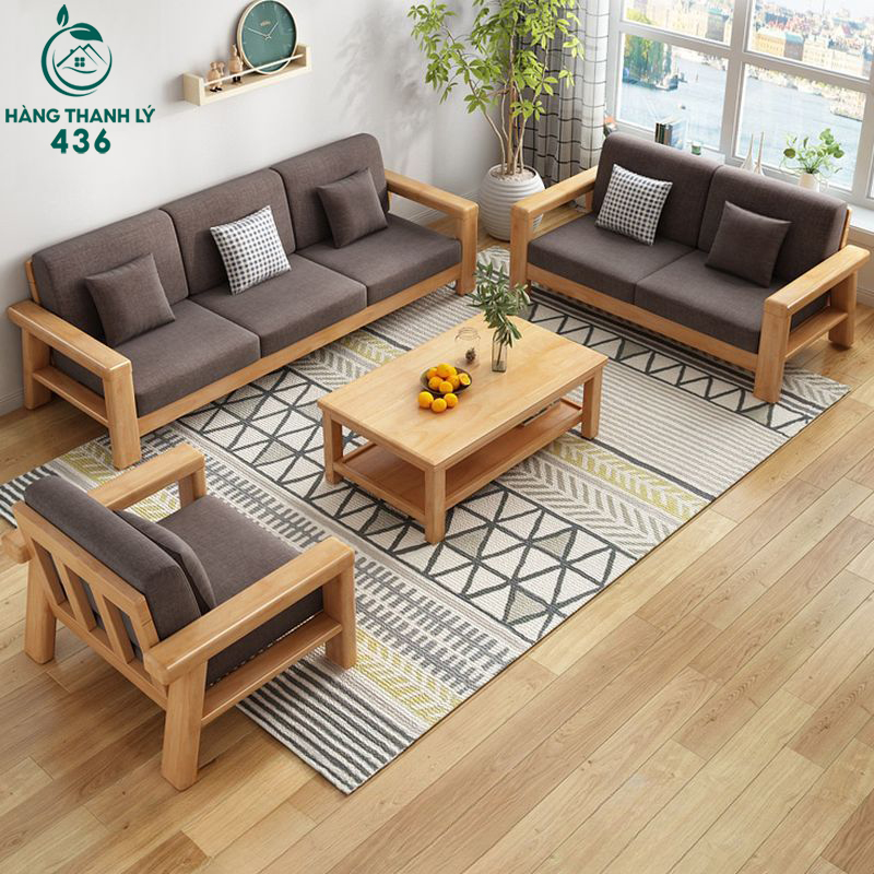10+ Mẫu Bàn Ghế Sofa Gỗ Phòng Khách Nhỏ Đẹp 15 Bàn ghế sofa gỗ phong cách Nhật Bản