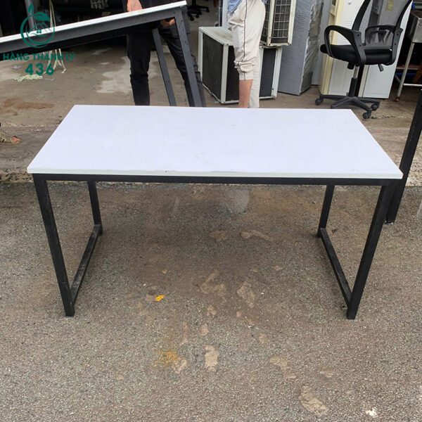 ban lam viec cu 1m2x60cm khung sat chu u mat trang 3