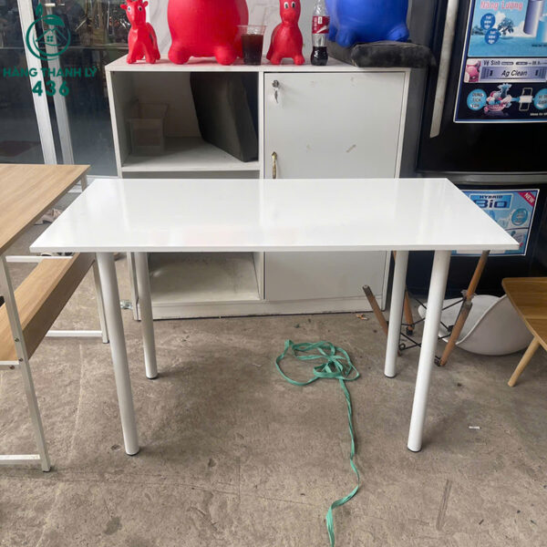 ban lam viec cu 1m2x60cm mau trang hien dai 2