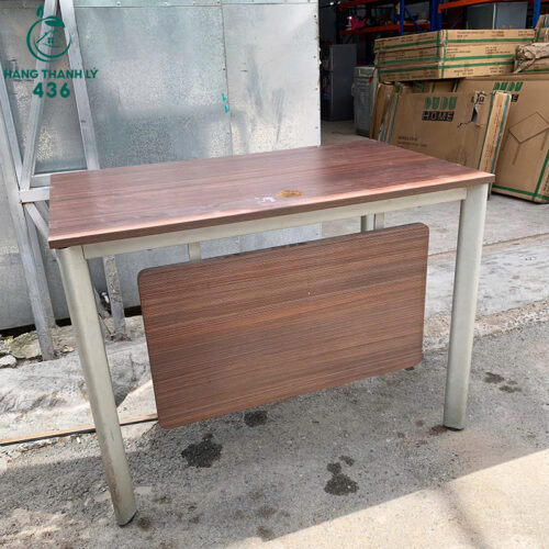 ban lam viec cu 1mx60cmx75cm van go nau chan kim loai 3